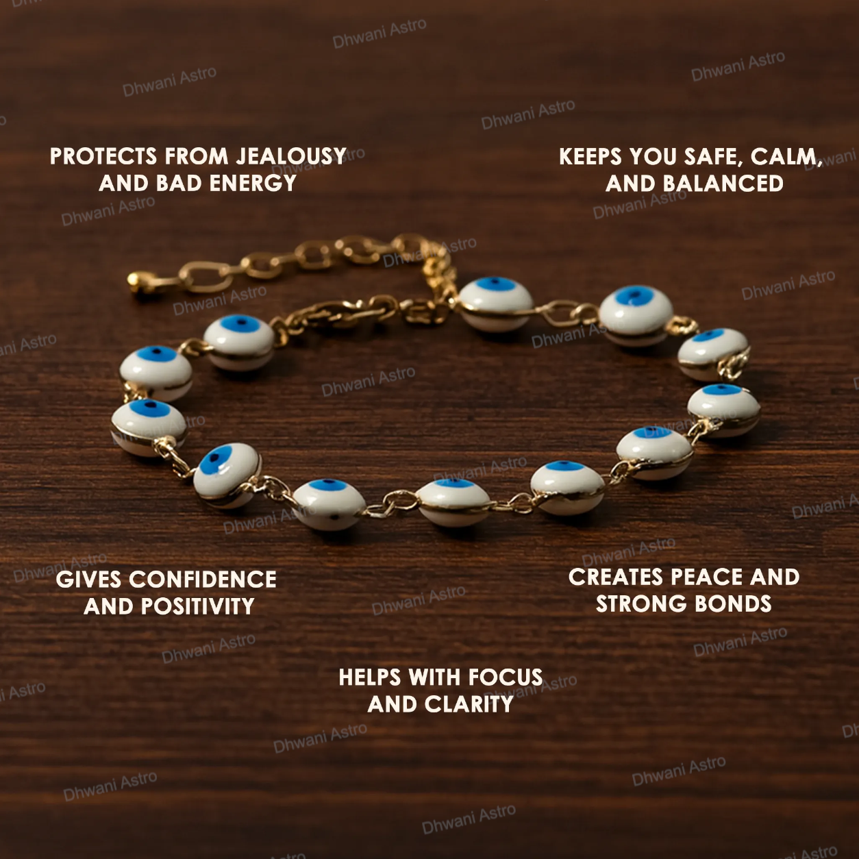 Blue Onyx Evil Eye Round Shape Anklets for Protection & Style