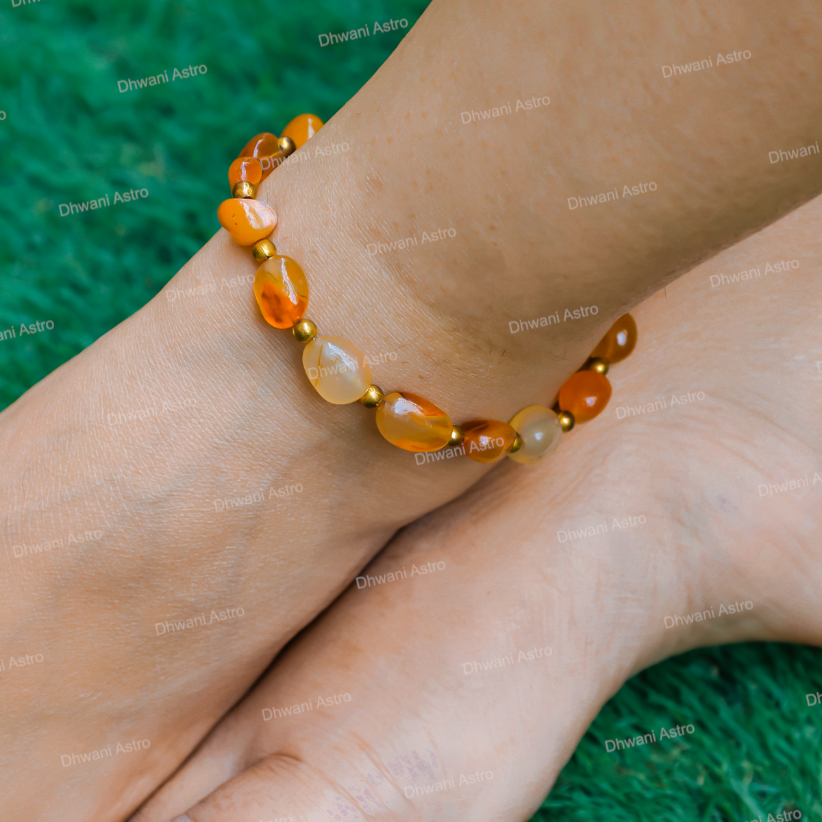 Natural Carnelian Anklet for Confidence, Vitality & Success