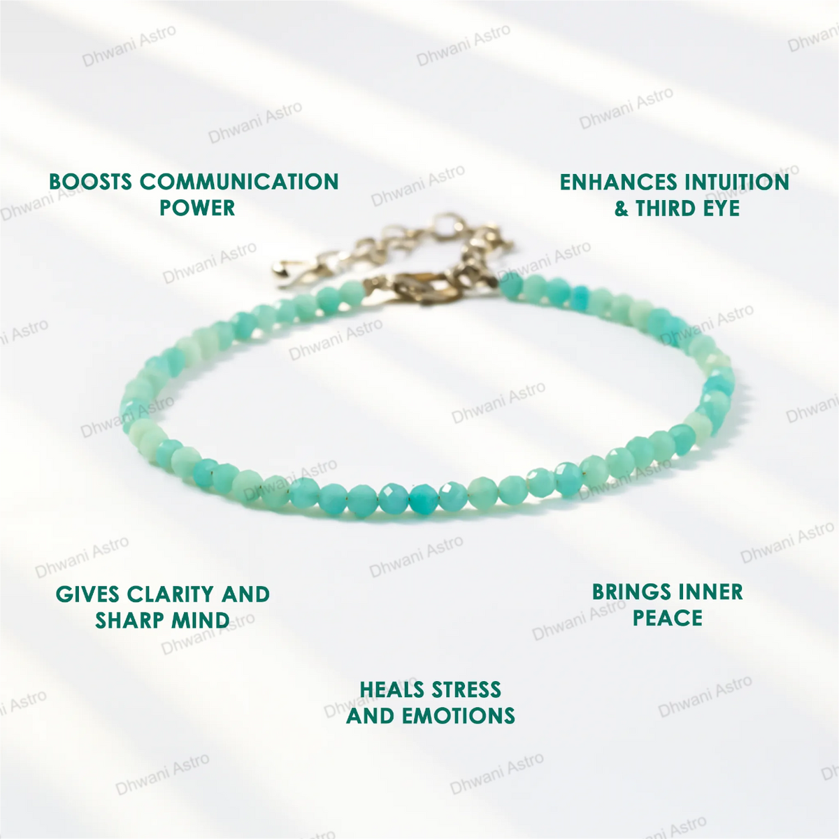 Amazonite Diamond Cut Anklet - Abhimantrit & Certified