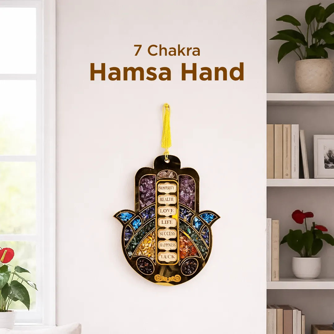 7 Chakra Hamsa Hand Wall Hanging – Protection & Positive Energy