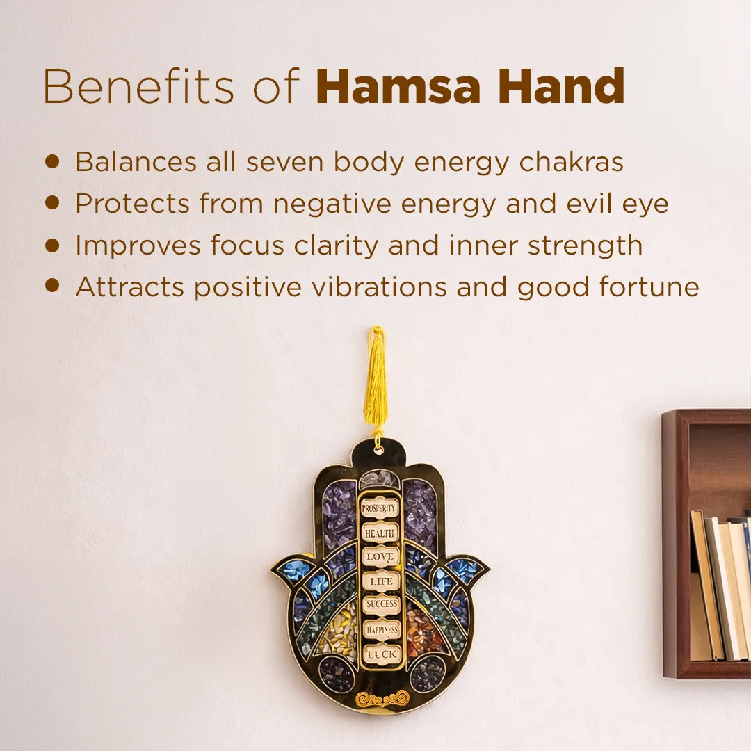 7 Chakra Hamsa Hand Wall Hanging – Protection & Positive Energy
