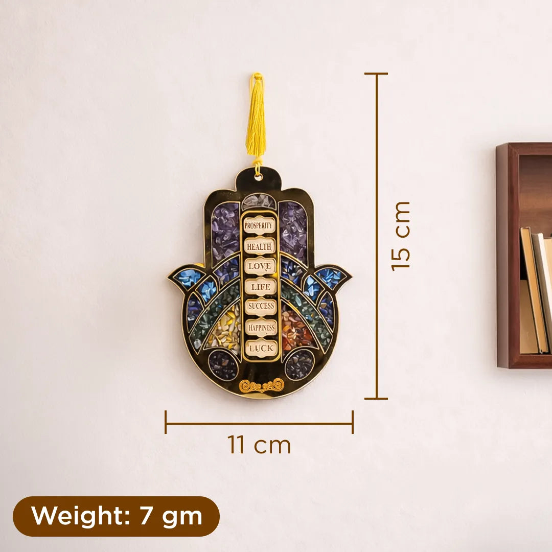7 Chakra Hamsa Hand Wall Hanging – Protection & Positive Energy