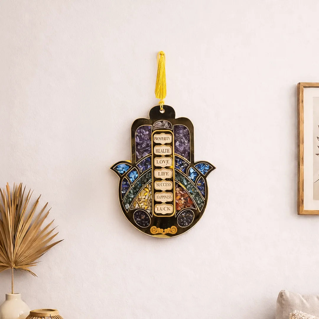 7 Chakra Hamsa Hand Wall Hanging – Protection & Positive Energy