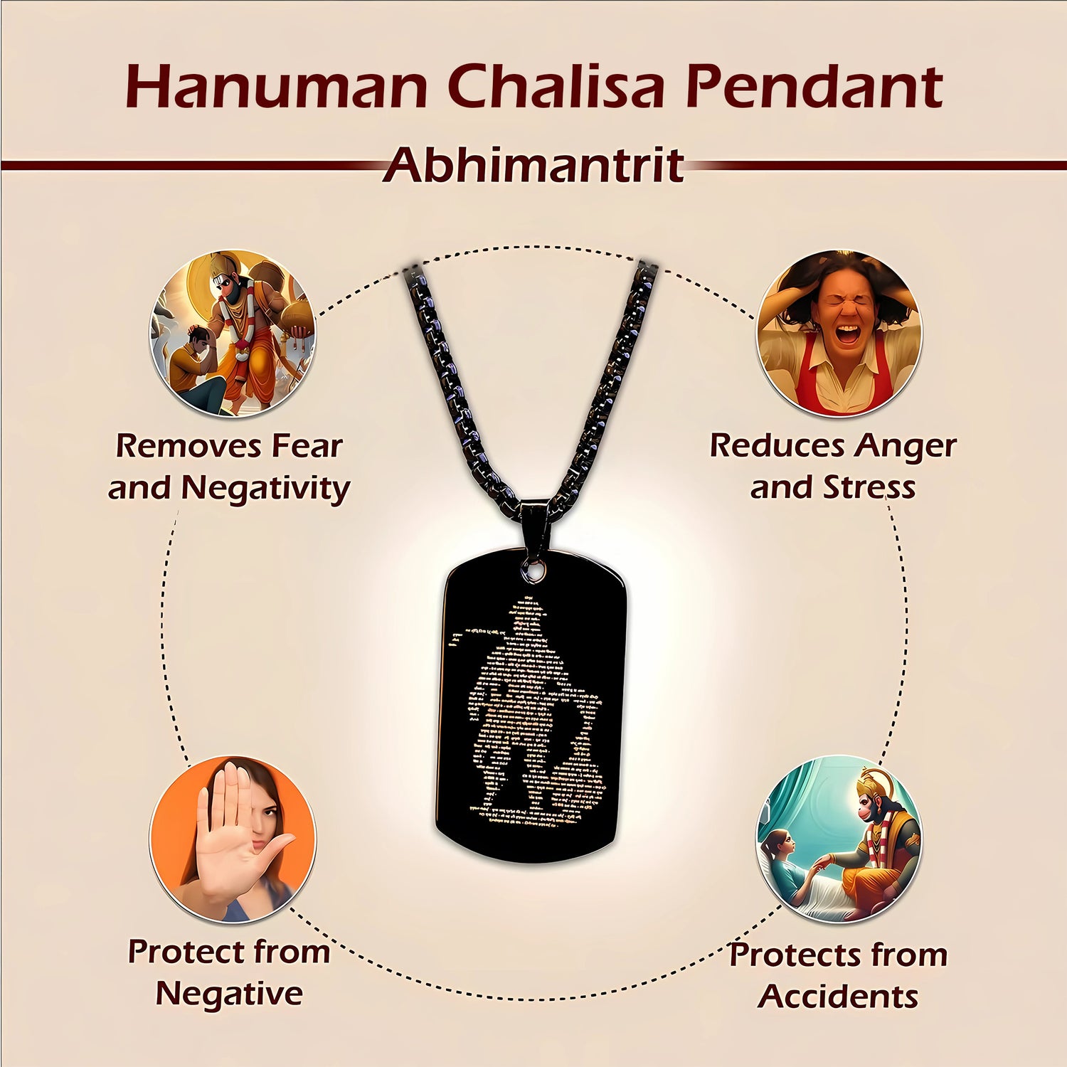 Hanuman Chalisa Pendant (Blessing & Protection) - Abhimantrit