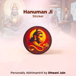 Sticker of Hanuman Ji with people in a blurred office setting