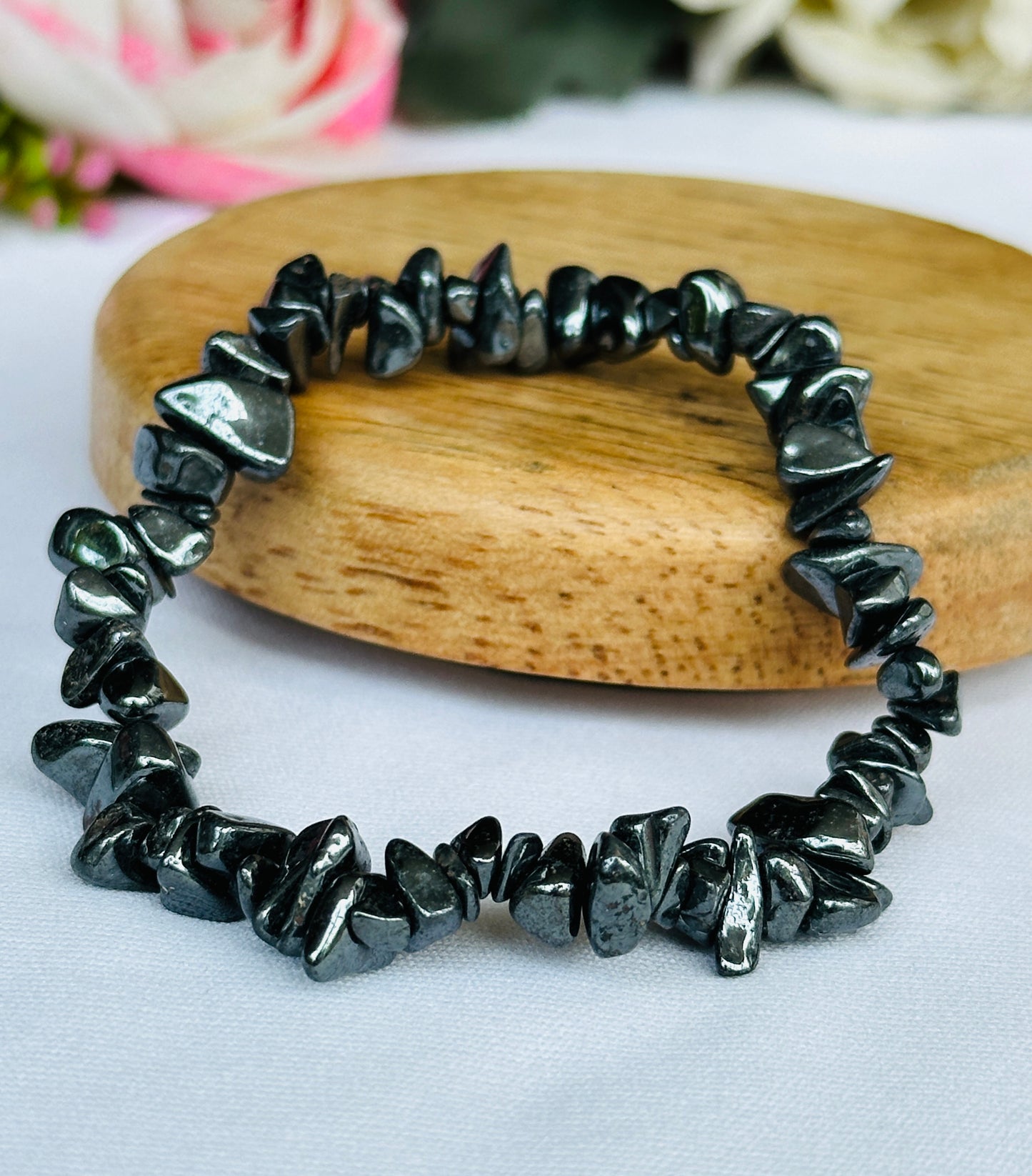 Hematite Uncut Crystal Bracelet - Abhimantrit & Certified