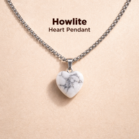 Howlite Heart Pendant (Abhimantrit) for Calmness & Emotional Balance