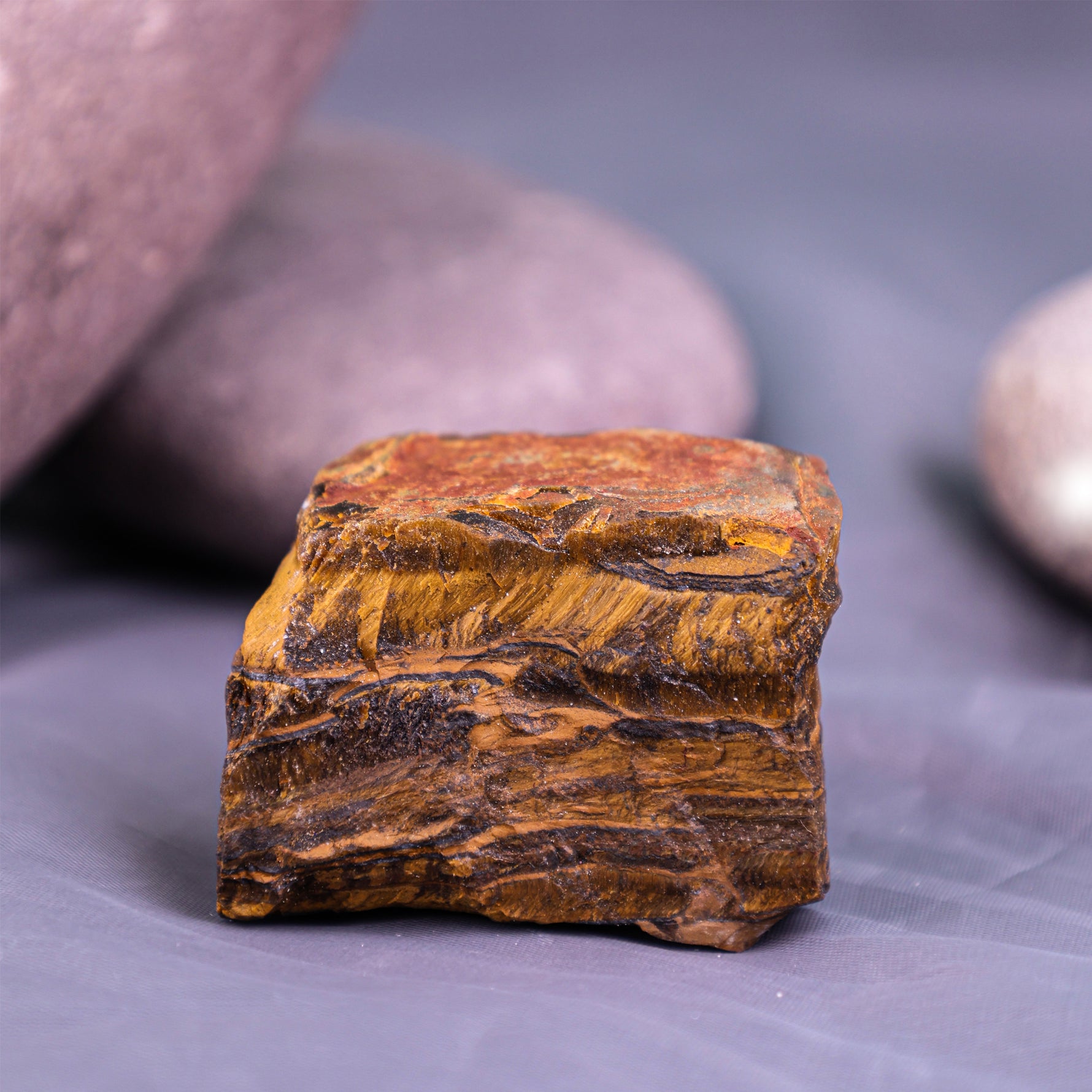 Tiger Eye Rough Stone - Abhimantrit & Certified