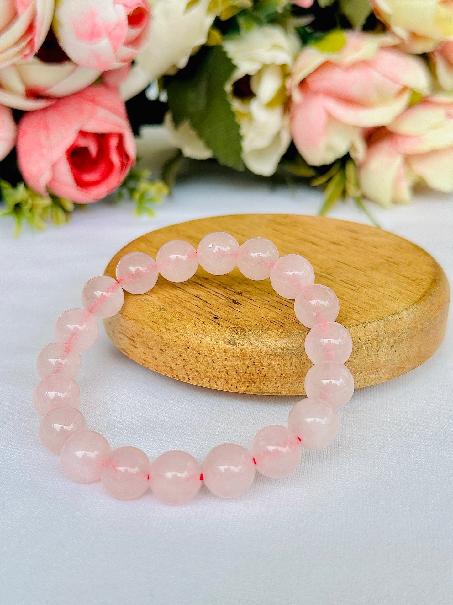 Improve Love, Relationship & Emotional Connection Bracelet (Rose Quartz) - Abhimantrit & Certified