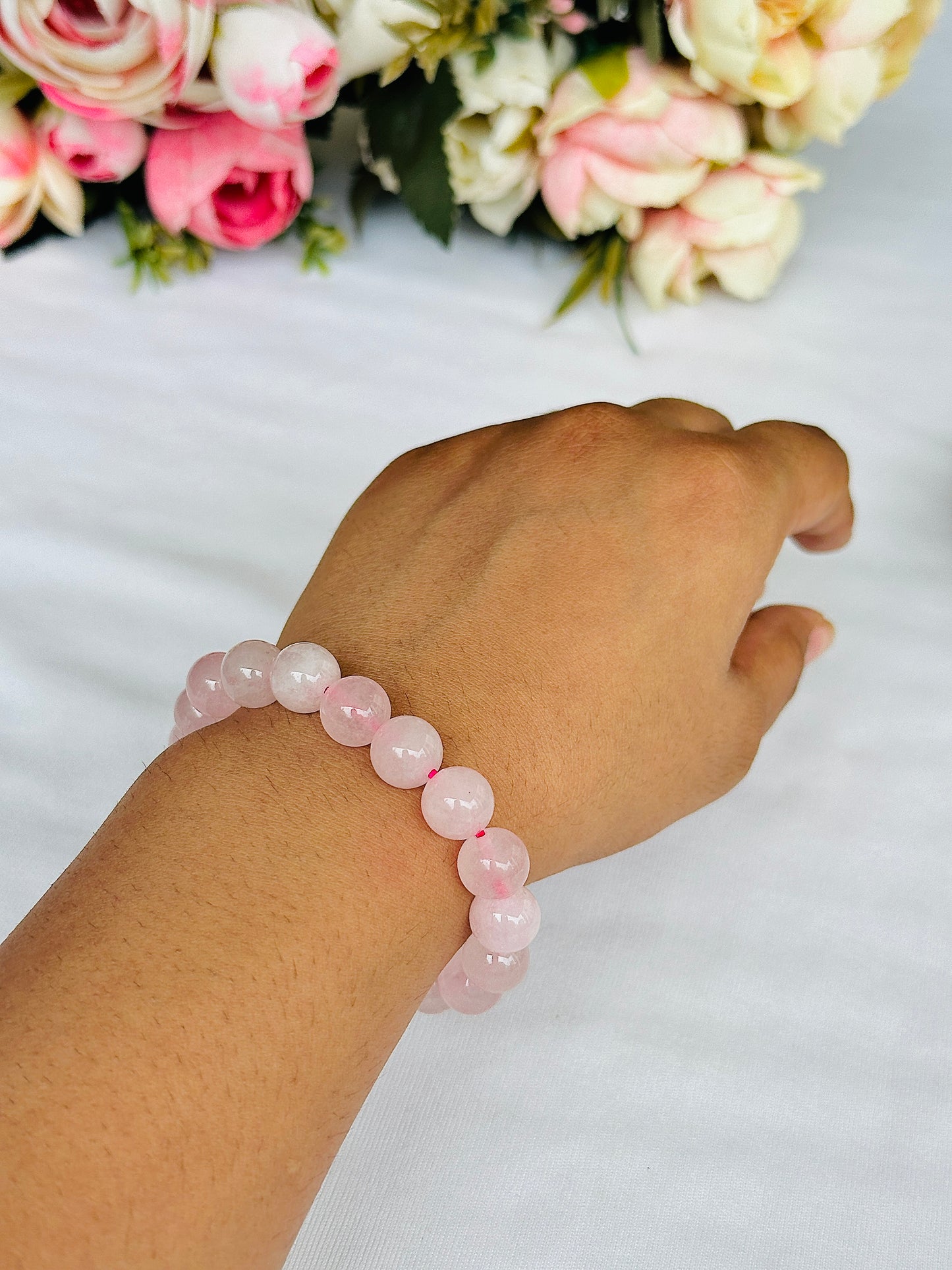 Improve Love, Relationship & Emotional Connection Bracelet (Rose Quartz) - Abhimantrit & Certified