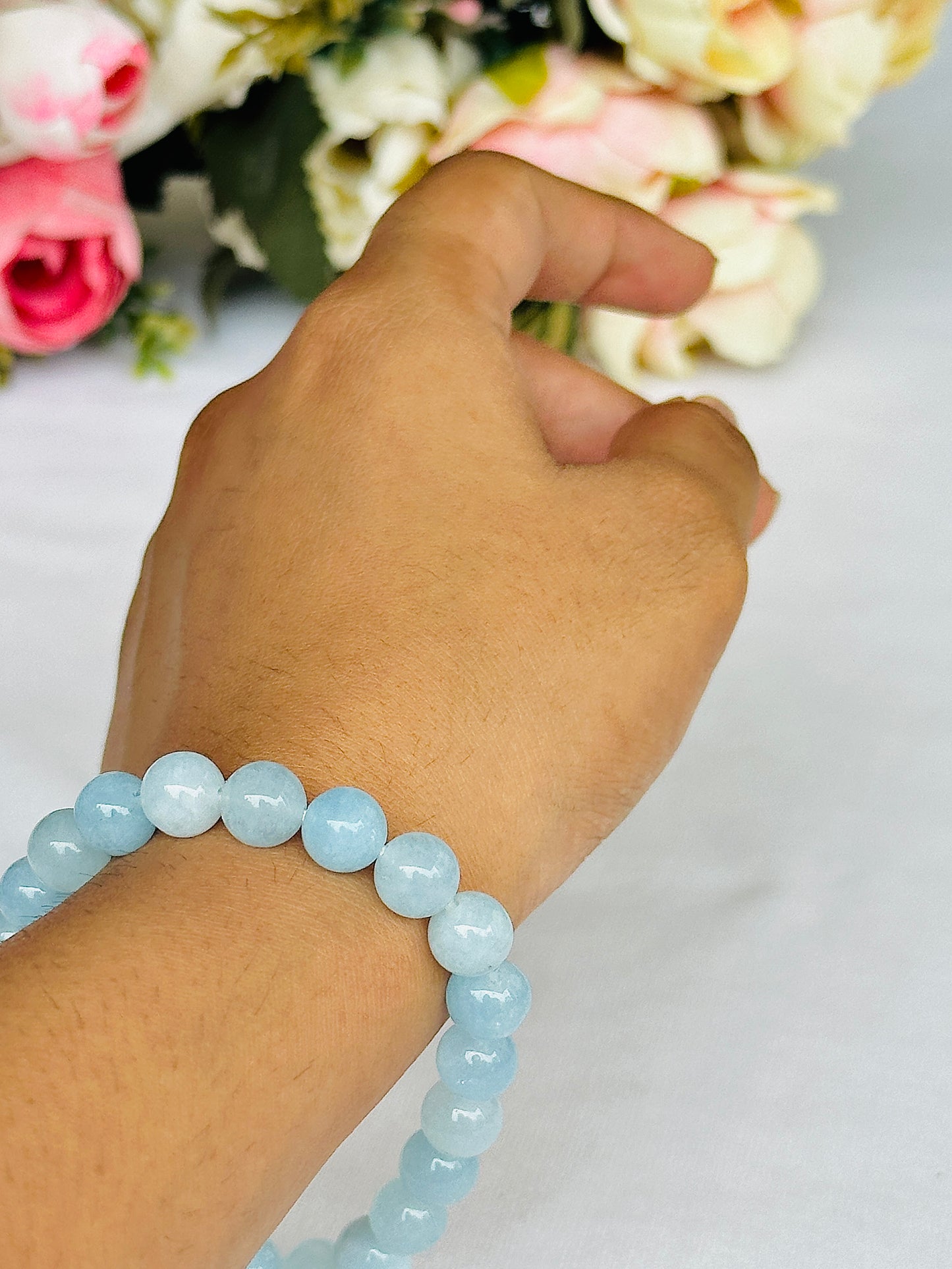 Aqua Marine Bracelet- Abhimantrit & Certified