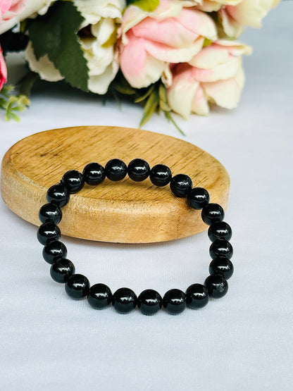 Protect from Psyhic attacks & Negative Engery Bracelet (Black Tourmaline) - Abhimantrit & Certified