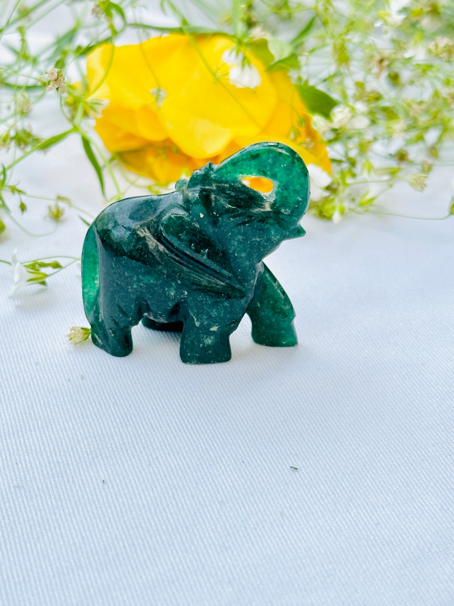 Green Jade Elephant (4Cm) - Abhimantrit