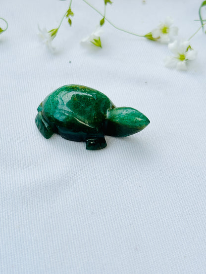 Green Jade Turtle (H-1cm, W-3.5cm) - Abhimantrit