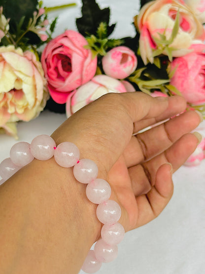 Improve Love, Relationship & Emotional Connection Bracelet (Rose Quartz) - Abhimantrit & Certified