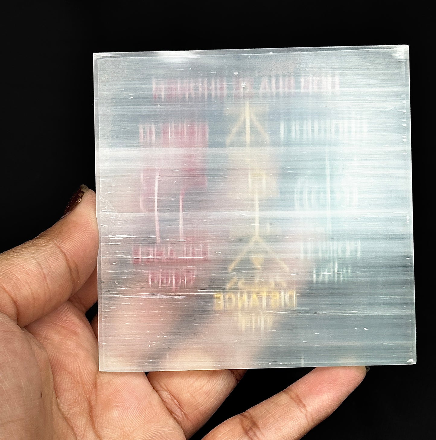 Reiki Distance Selenite Plate – Perfect for Crystal Charging & Cleansing | Abhimantrit & Certified