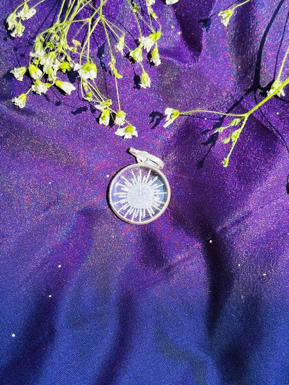 White Quartz Sun Pendant - Abhimantrit