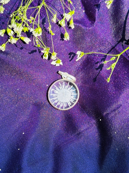 White Quartz Sun Pendant - Abhimantrit