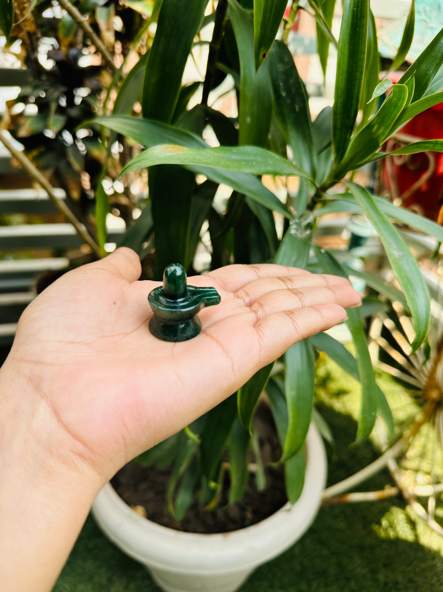 Green Jade Shivling(3cm) - Abhimantrit