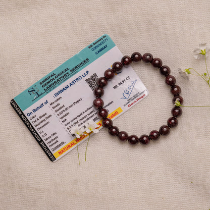 Garnet Bracelet - Abhimantrit & Certified