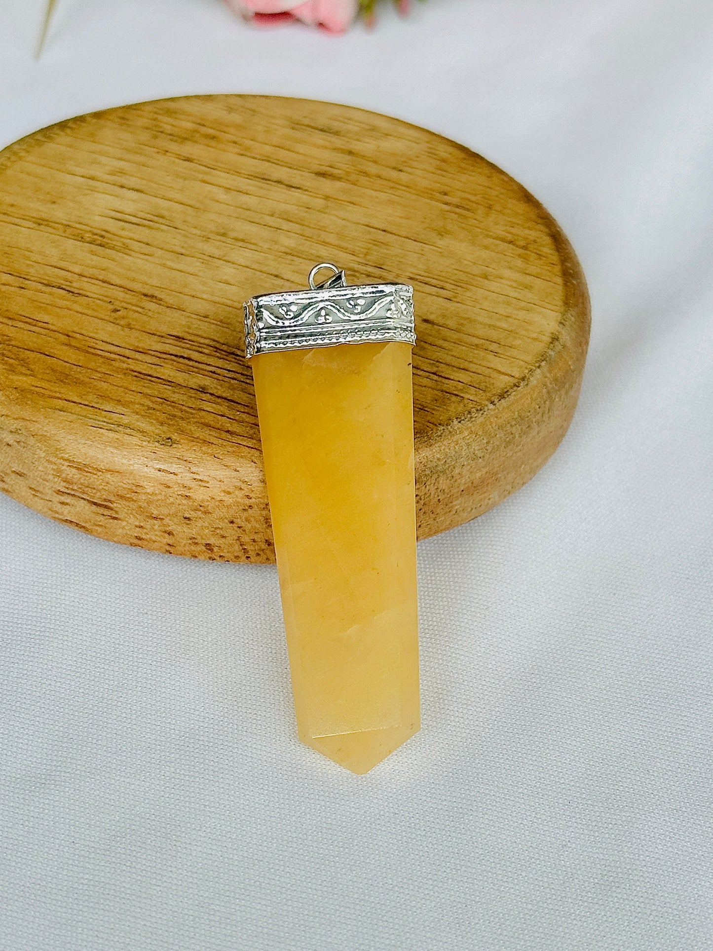 Fulfill Your Desires with Divine Blessings: Yellow Aventurine Seven Chakra Pendant - Abhimantrit & Certified