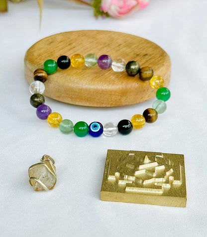 Education Power Combo of 3: Education Bracelet, Citrine Pendant, & Tara Pujan Yantra