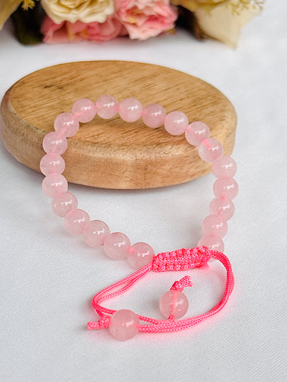 Improve Love, Relationship & Emotional Connection: Rose Quartz Thread Bracelet - Abhimantrit & Certified