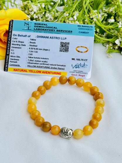 Yellow aventurine Bracelet - Abhimantrit & Certified