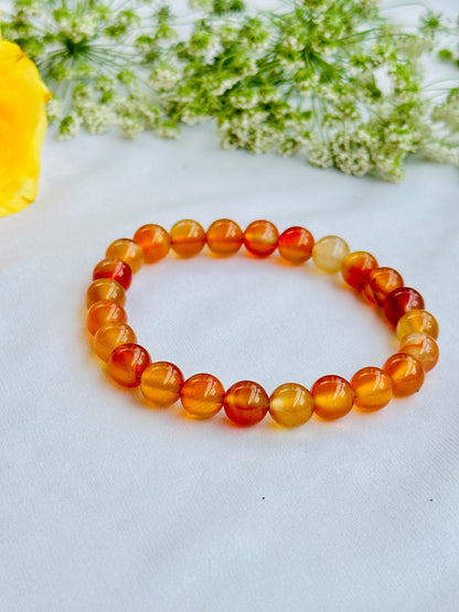 Purifies Blood, Lungs, Liver and Heart Bracelet (Carnelian) - Abhimantrit & Certified
