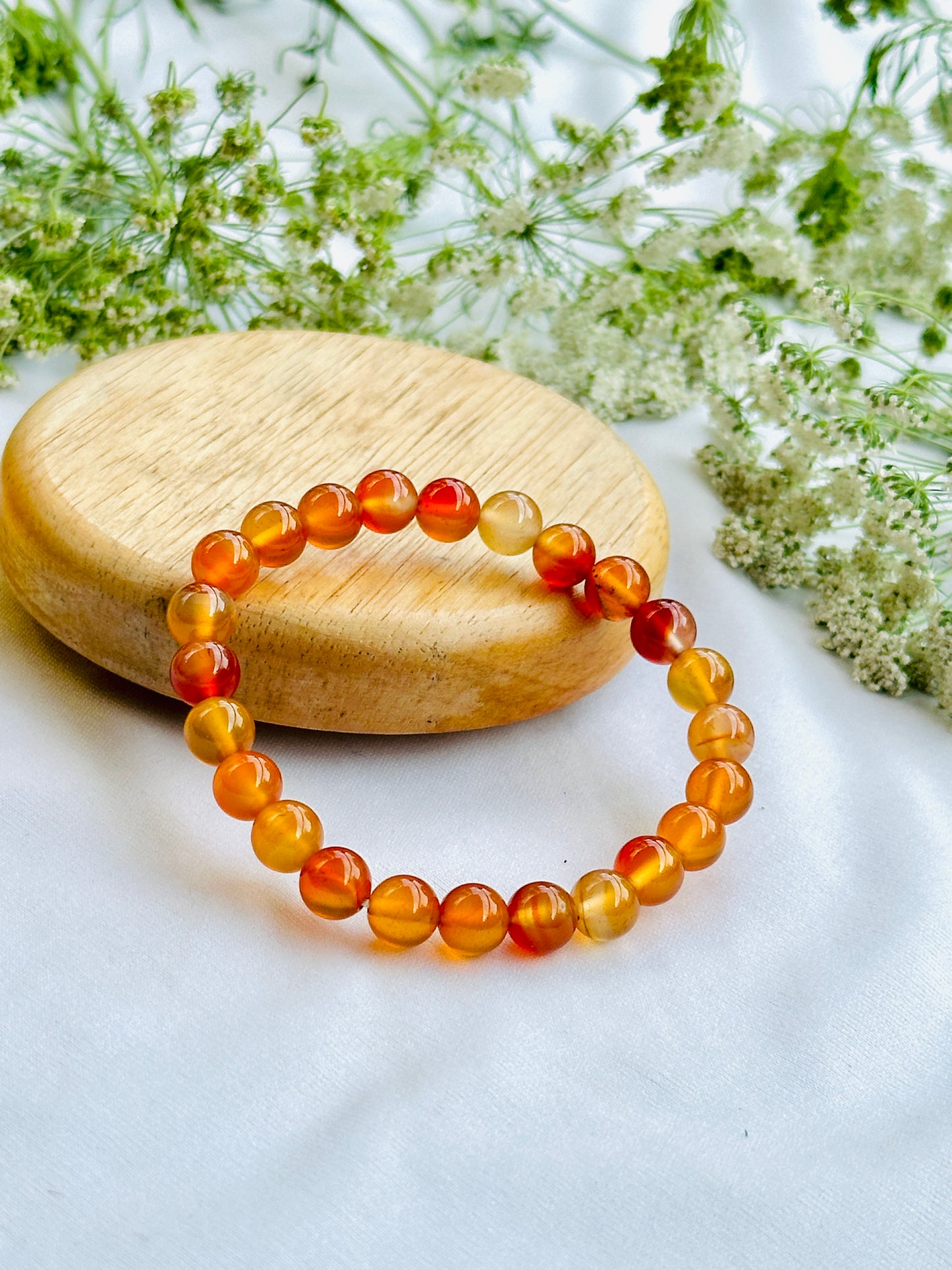 Purifies Blood, Lungs, Liver and Heart Bracelet (Carnelian) - Abhimantrit & Certified