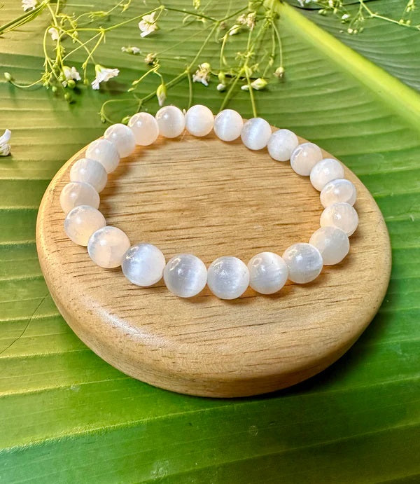 Spiritual Cleansing & Purification Bracelet (Selenite) - Abhimantrit & Certified