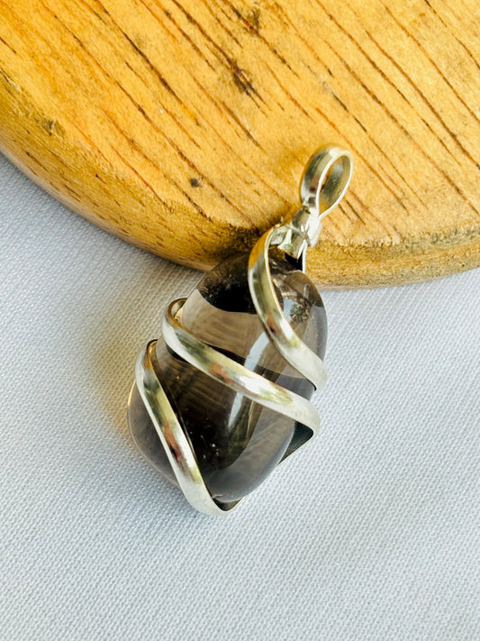 Smokey Quartz Wrapping Pendant - Abhimantrit & Certified