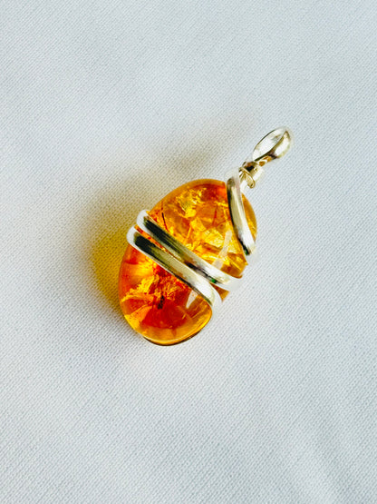 High Financial Status, Success in Job & Profession: Citrine Wrapping Pendant - Abhimantrit & Certified