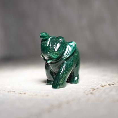 Green Jade Crystal Elephant - Natural