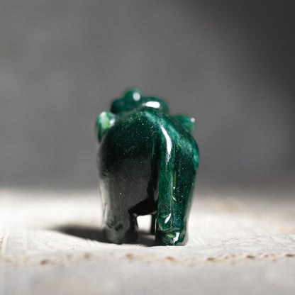 Green Jade Crystal Elephant - Natural