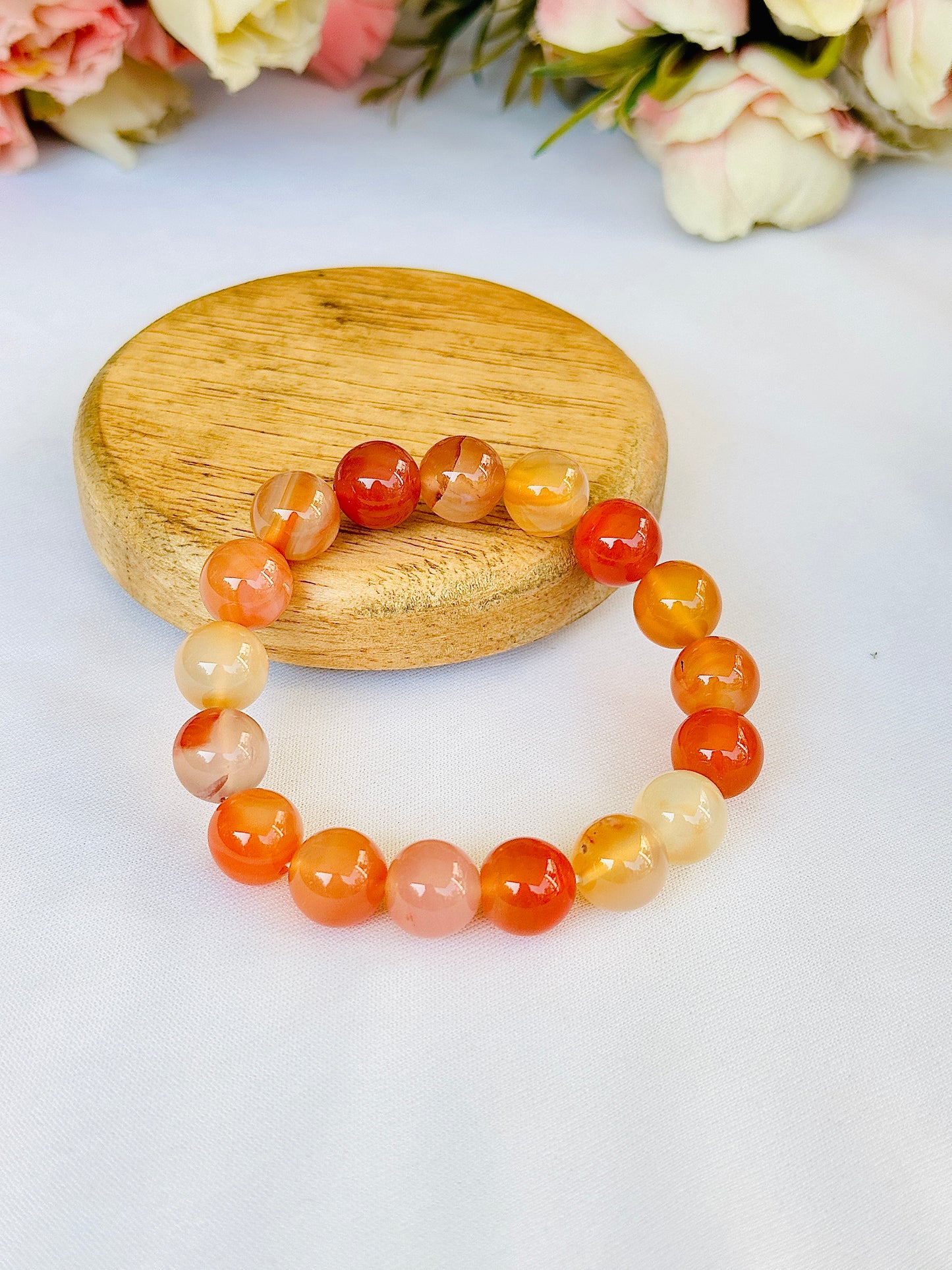 Helps Purify Blood, Lungs, Liver and Heart Bracelet (Carnelian) - Abhimantrit & Certified