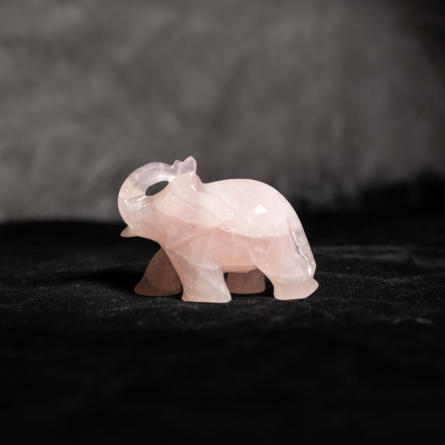 Rose Quartz Crystal Elephant - Natural