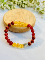 Healthy Heart Balance Bracelet (Red Carnelian, Yellow Citrine and Red Jasper)