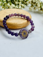 Natural Stone Amethyst Crown Chakra Bracelet