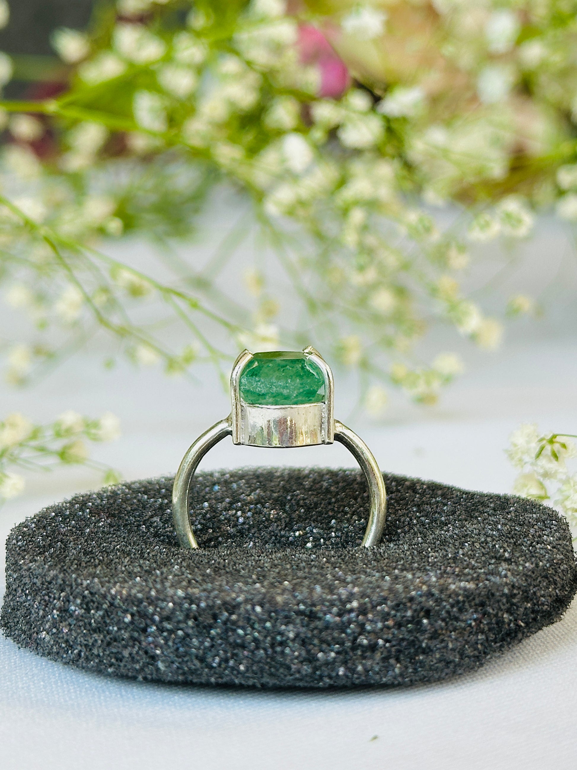 Promotes Wealth Attraction & Money Growth: Green Aventurine Ring - Abhimantrit & Certified