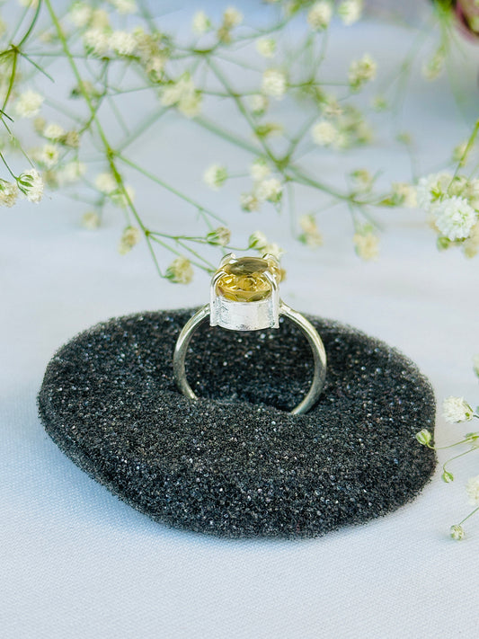 High Financial Status, Success in Job & Profession: Yellow Citrine Ring - Abhimantrit & Certified