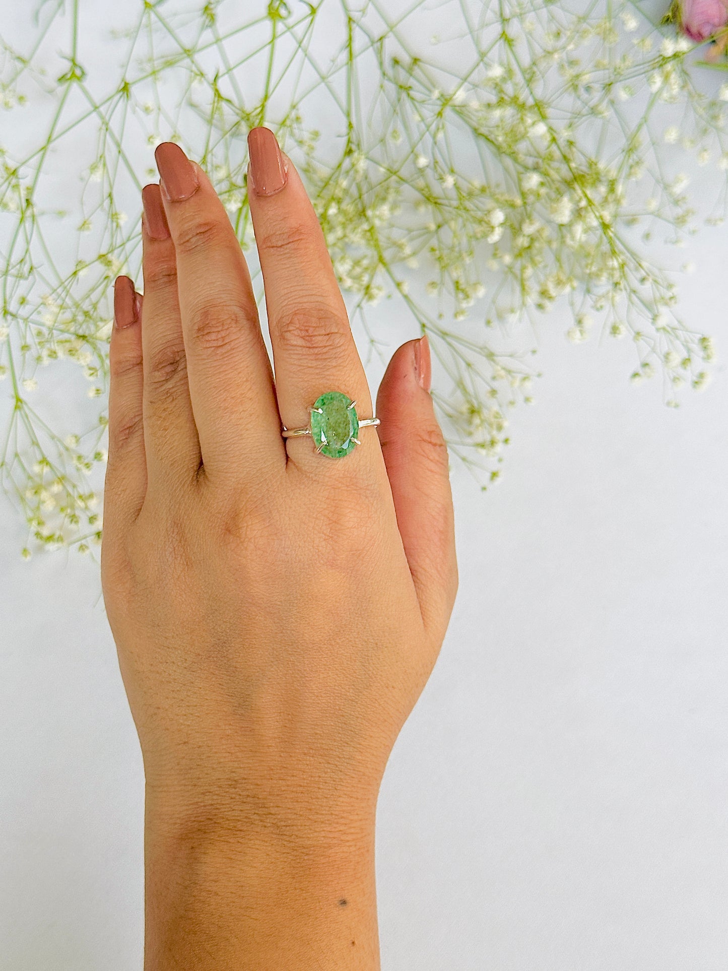 Promotes Wealth Attraction & Money Growth: Green Aventurine Ring - Abhimantrit & Certified