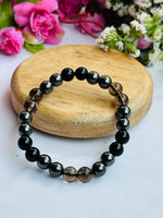 Protect from Negativity, Evil Eye, and Fear Bracelet (Smoky Quartz, Black Obisidian & Hematite)