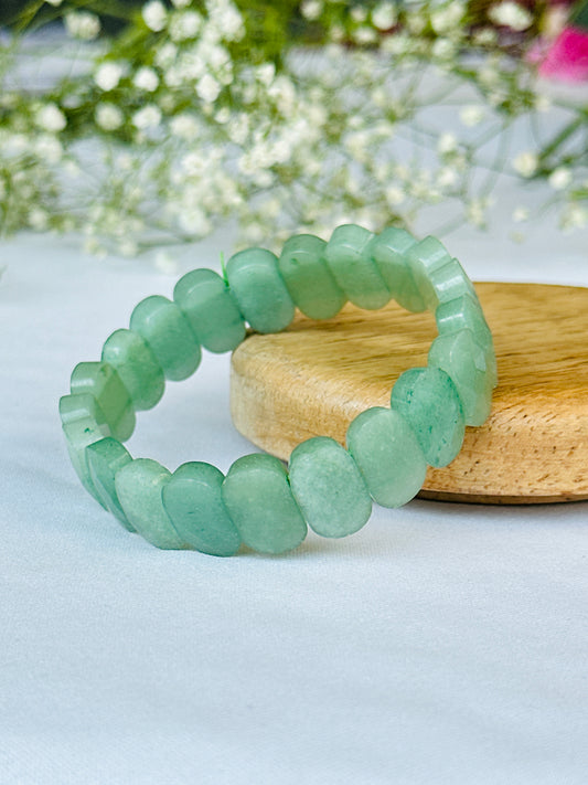 Promotes Wealth Attraction & Money Growth: Green Aventurine Emerald Cut Bracelet - Abhimantrit & Certified