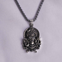 Shiv with Left Snake & Right Trishul Pendant