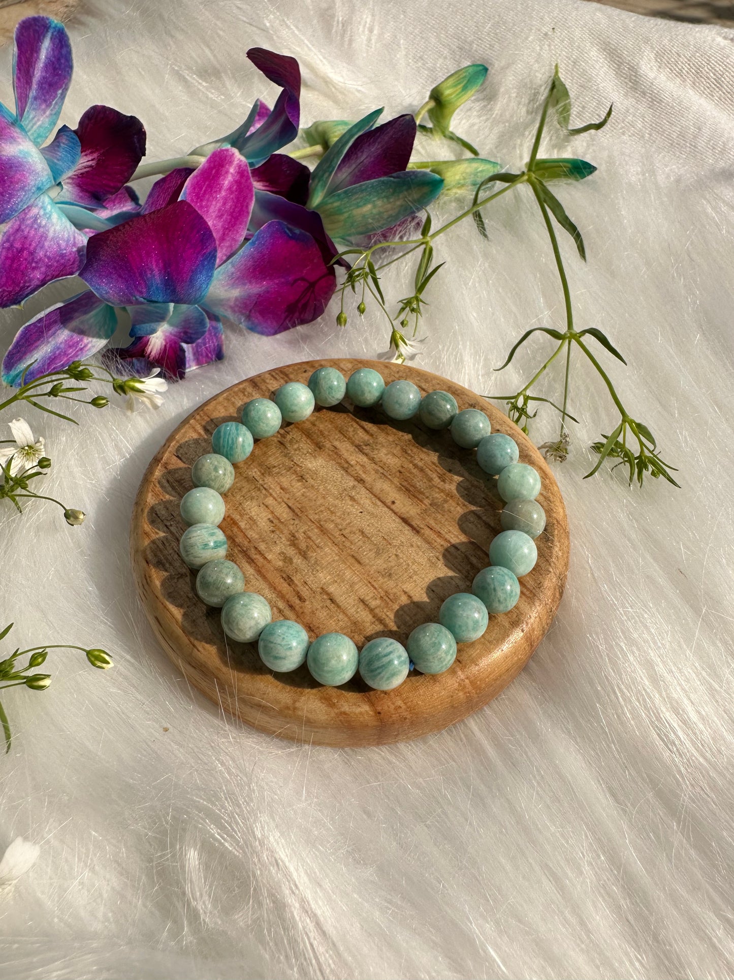 Enhances Love, Calms Your Mind, Beautifies Skin Bracelet (Amazonite) - Abhimantrit & Certified