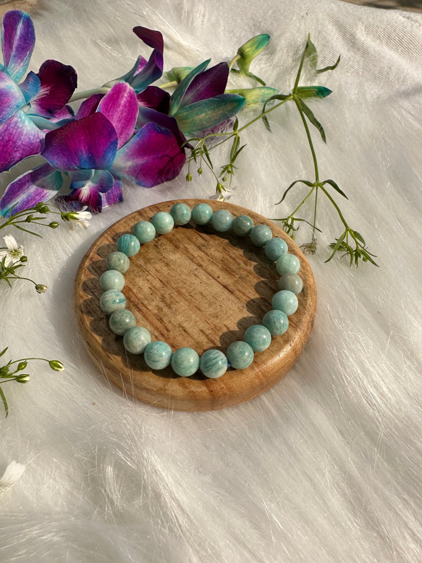 Enhances Love, Calms Your Mind, Beautifies Skin Bracelet (Amazonite) - Abhimantrit & Certified