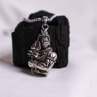 Silver Lord Shiva Holding Trishul Pendant