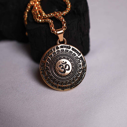 Gold Om Mahamrityunjaya Mantra Blessing & Protection Pendant – Abhimantrit