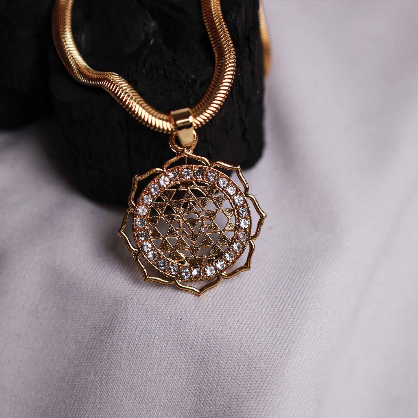 Gold Laxmi Yantra Blessing & Protection Pendant - Abhimantrit